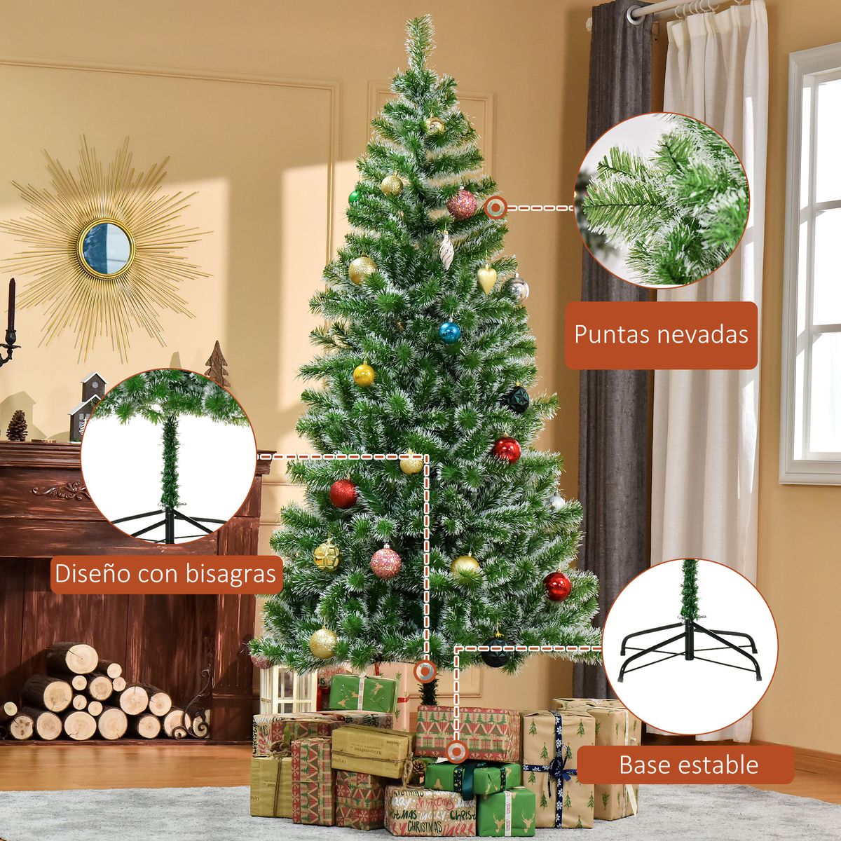 Árbol de Navidad Homcom 968 ramas verde 210 cm