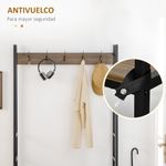 Perchero zapatero Zalgo Homcom 5 ganchos + 1 puerta marrón 169x84x40 cm