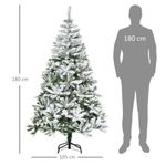 Árbol de Navidad Homcom 750 ramas efecto nieve blanco/verde Ø105x180 cm