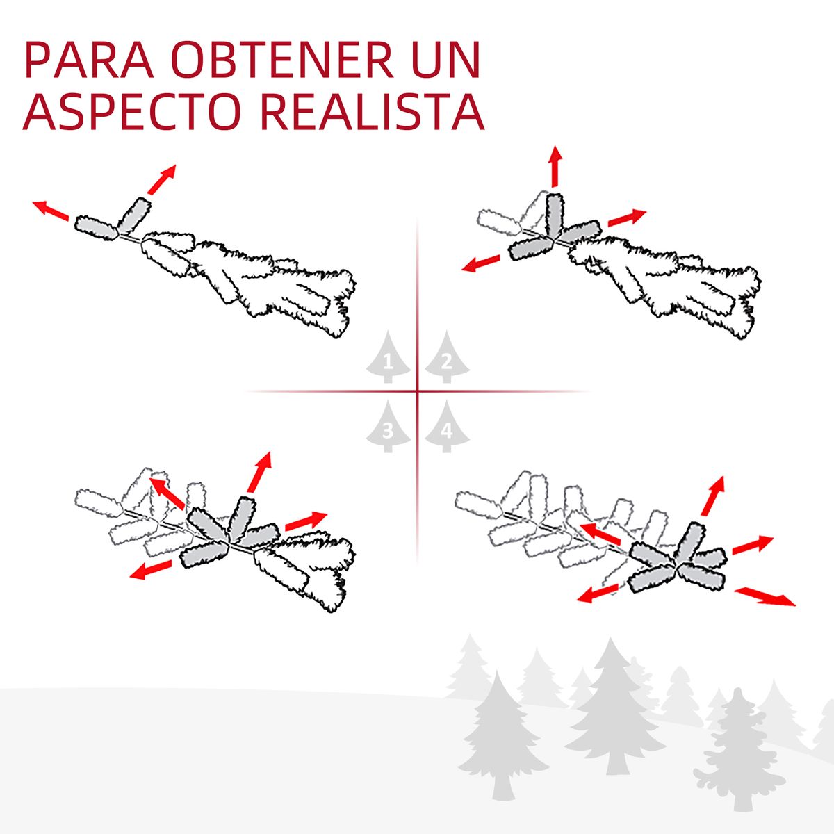 Árbol de Navidad Homcom tipo pino 505 ramas verde 210 cm