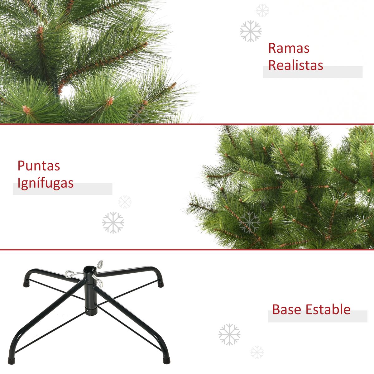 Árbol de Navidad Homcom tipo pino 505 ramas verde 210 cm