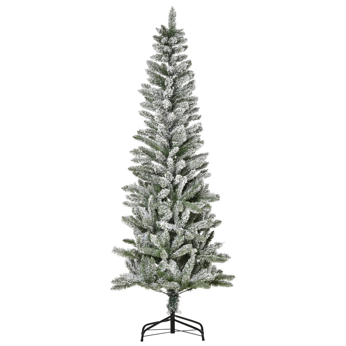 Árbol de Navidad nevado Homcom 394 ramas verde/blanco Ø60x180 cm