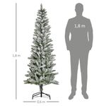 Árbol de Navidad nevado Homcom 394 ramas verde/blanco Ø60x180 cm