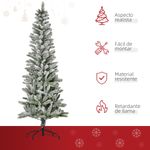 Árbol de Navidad nevado Homcom 394 ramas verde/blanco Ø60x180 cm