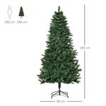 Árbol de Navidad Homcom 724 ramas soporte plegable verde Ø90x180 cm
