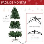 Árbol de Navidad Homcom 724 ramas soporte plegable verde Ø90x180 cm