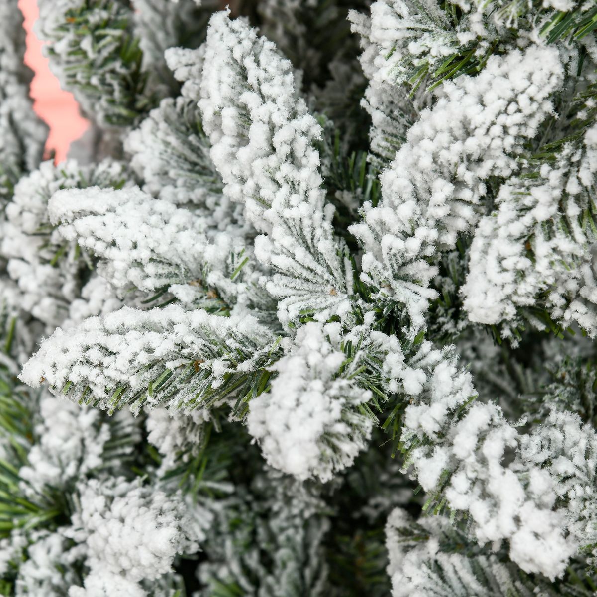 Árbol de Navidad Homcom 1300 ramas efecto nieve blanco/verde Ø120x225 cm