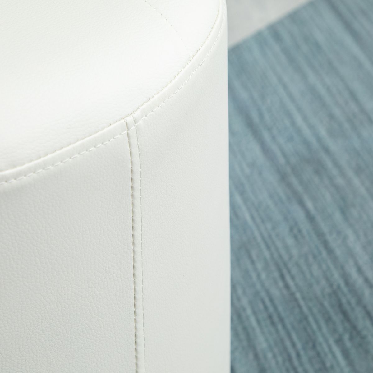 Taburete Otomano Homcom giratorio blanco Ø45,5x44,5 cm detalle