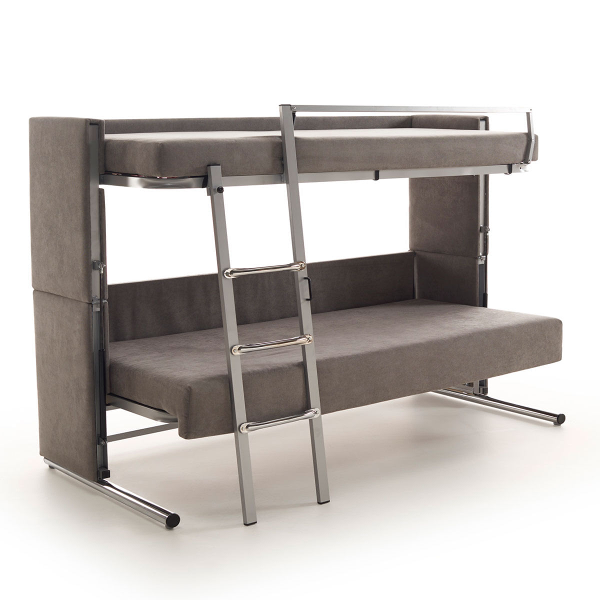 Sofá cama Miami 3 plazas convertible en litera con 2 camas gris 105x200x95 cm