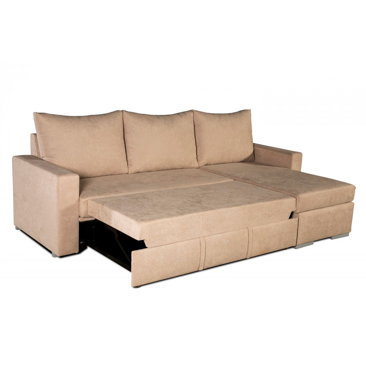 Sofá cama con chaiselongue Saint-Tropez frente derecho beige 95x252x153 cm