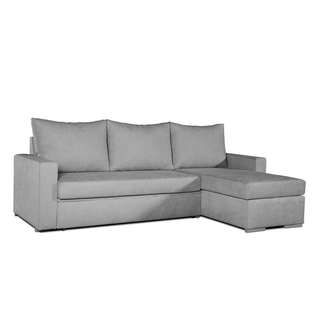 Sofá cama con chaiselongue Saint-Tropez frente derecho gris 95x252x153 cm