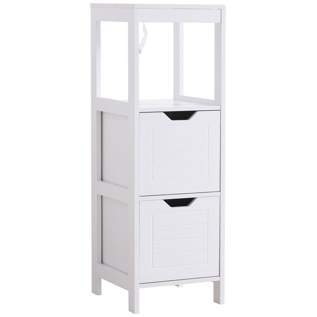 Armario auxiliar Folk Kleankin 2 cajones + estante blanco 89x30 cm fondo blanco