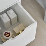 Armario auxiliar Folk Kleankin 2 cajones + estante blanco 89x30 cm detalles