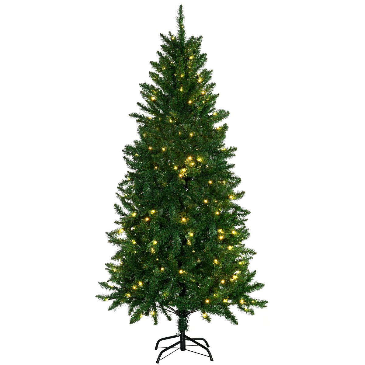 Árbol de Navidad Homcom 714 ramas con luces verde Ø94x180 cm
