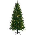 Árbol de Navidad Homcom 714 ramas con luces verde Ø94x180 cm