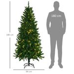 Árbol de Navidad Homcom 714 ramas con luces verde Ø94x180 cm