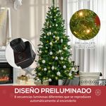 Árbol de Navidad Homcom 714 ramas con luces verde Ø94x180 cm