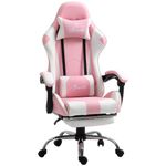 Silla gaming Candy Vinsetto cojín lumbar rosa 119-127x64x67 cm