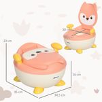 Orinal infantil Zonekiz con tapa antideslizante diseño Zorro salmón 23x34,5x35 cm