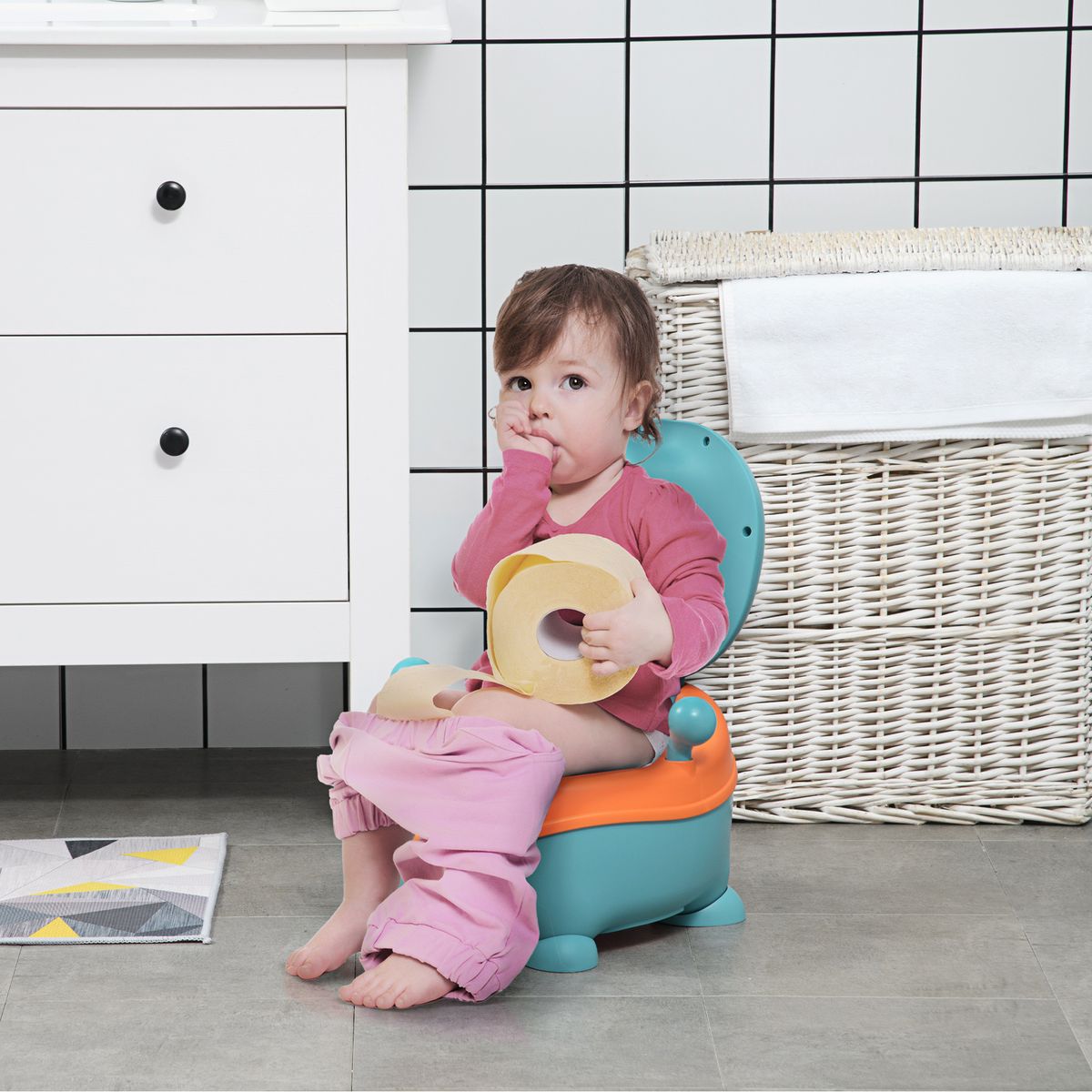 Orinal infantil Zonekiz con tapa antideslizante diseño Alien azul 22,2x35,7x35,6 cm