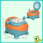 Orinal infantil Zonekiz con tapa antideslizante diseño Alien azul 22,2x35,7x35,6 cm