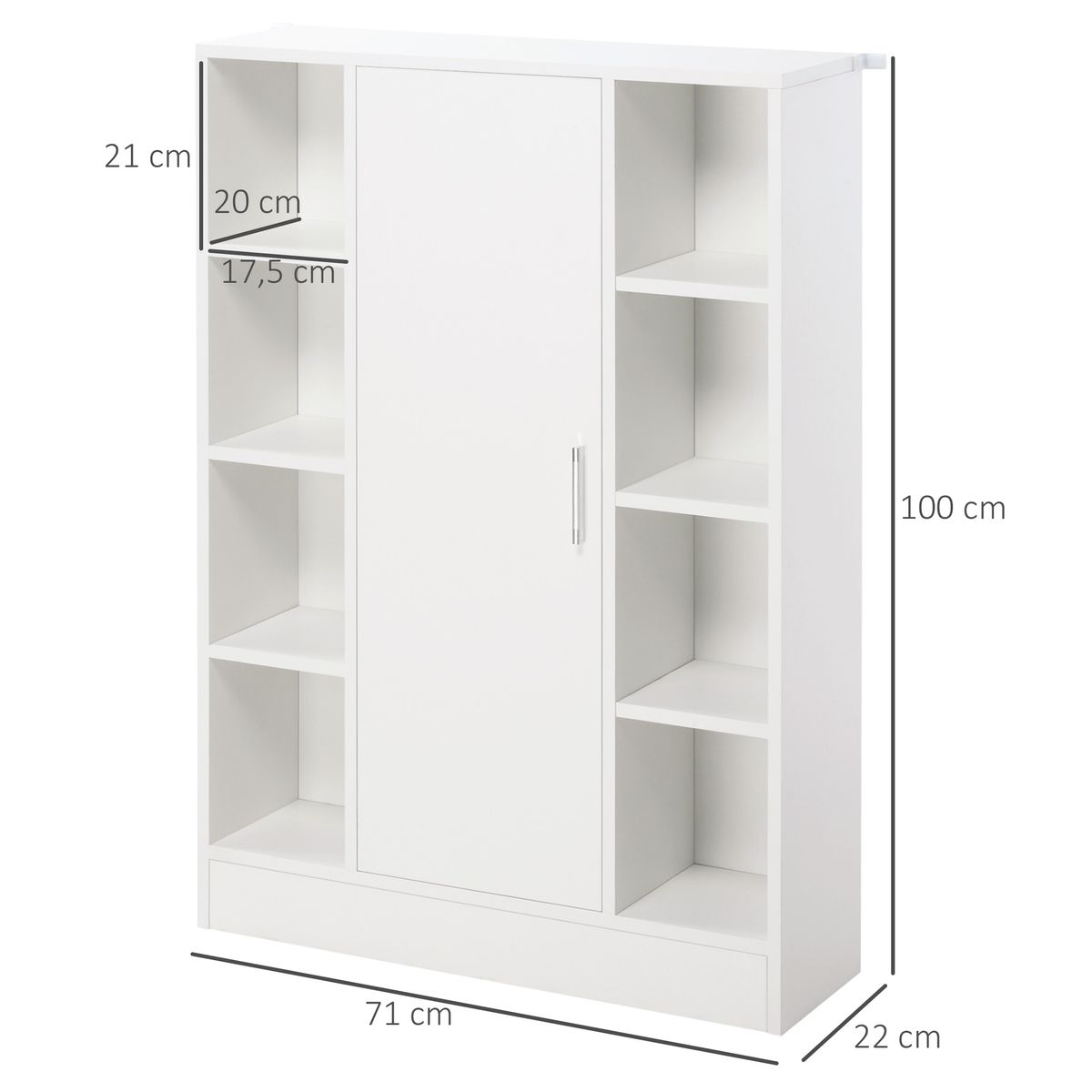 Armario Dinn Kleankin 8 compartimentos + 1 puerta blanco 100x71x22 cm medidas