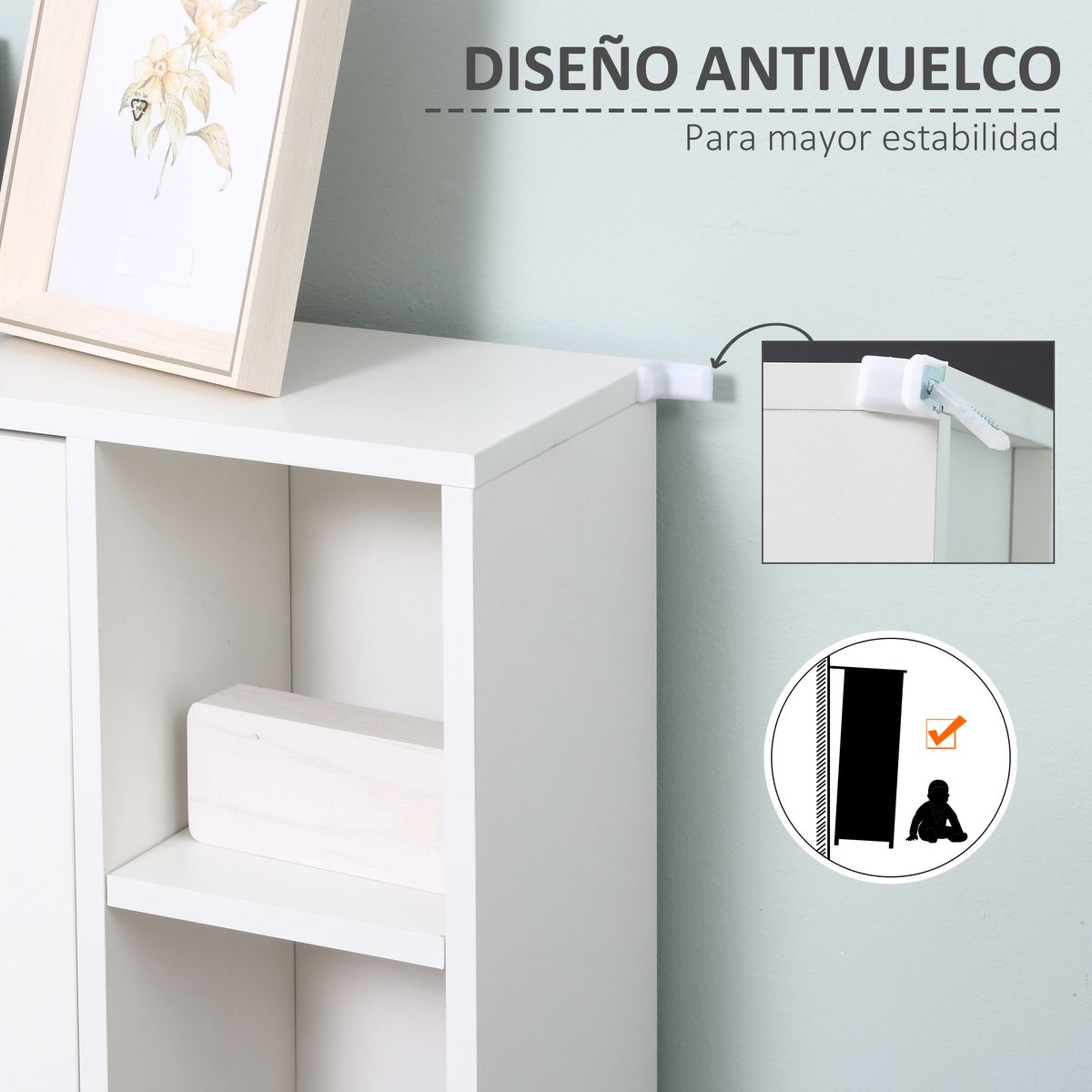 Armario Dinn Kleankin 8 compartimentos + 1 puerta blanco 100x71x22 cm