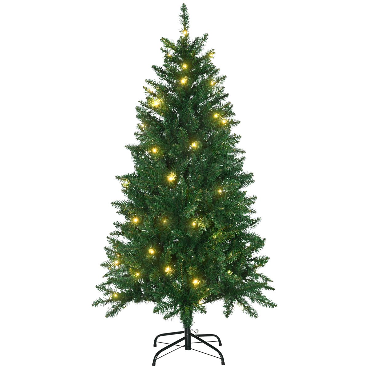Árbol de Navidad con luces Homcom 150 LEDs 502 ramas verde Ø84x150 cm