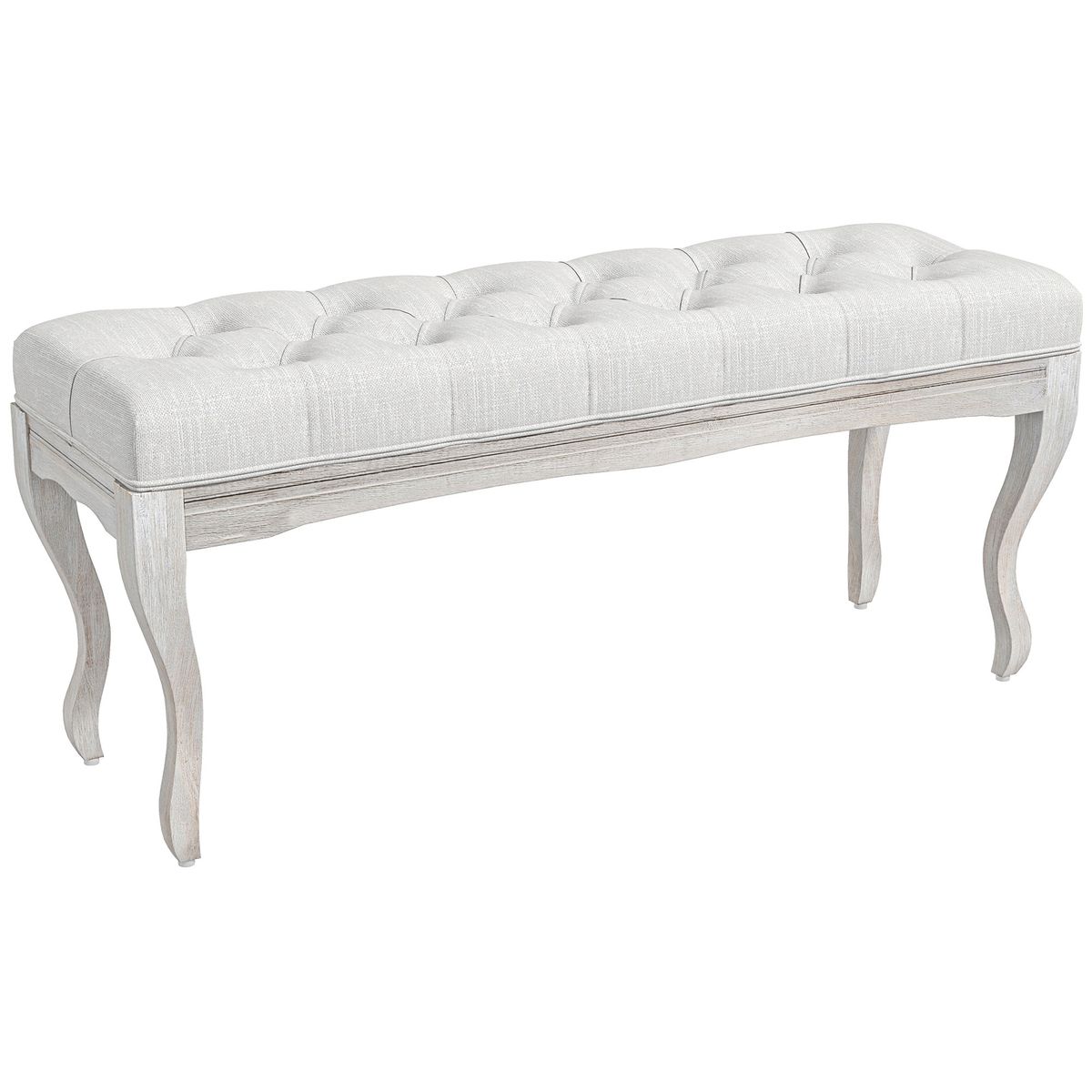 Banco acolchado Trento Homcom 120kg crema 49x110x37 cm fondo blanco