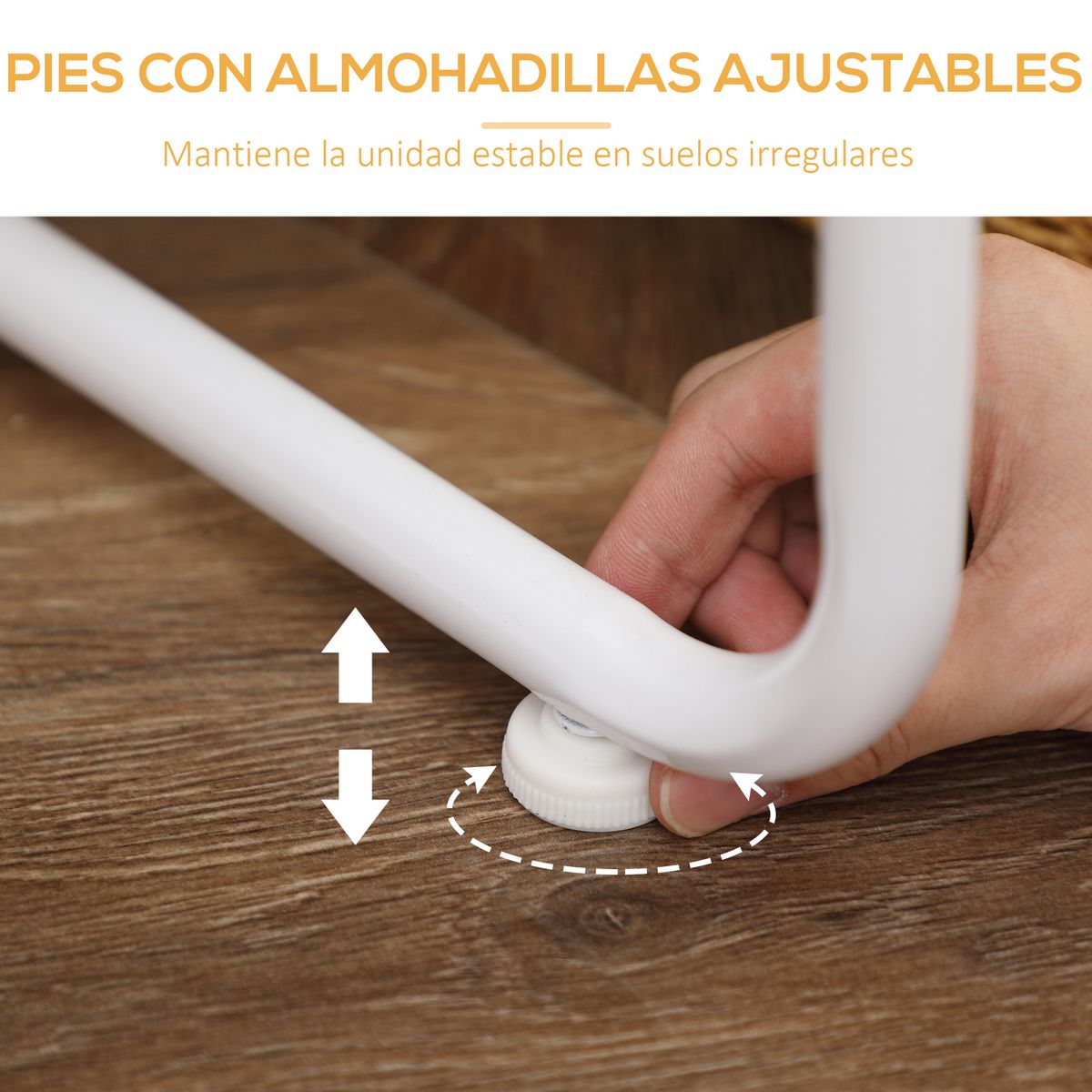 Perchero Toliara Homcom 5 estantes + barra blanco/natural 160x102x39 cm