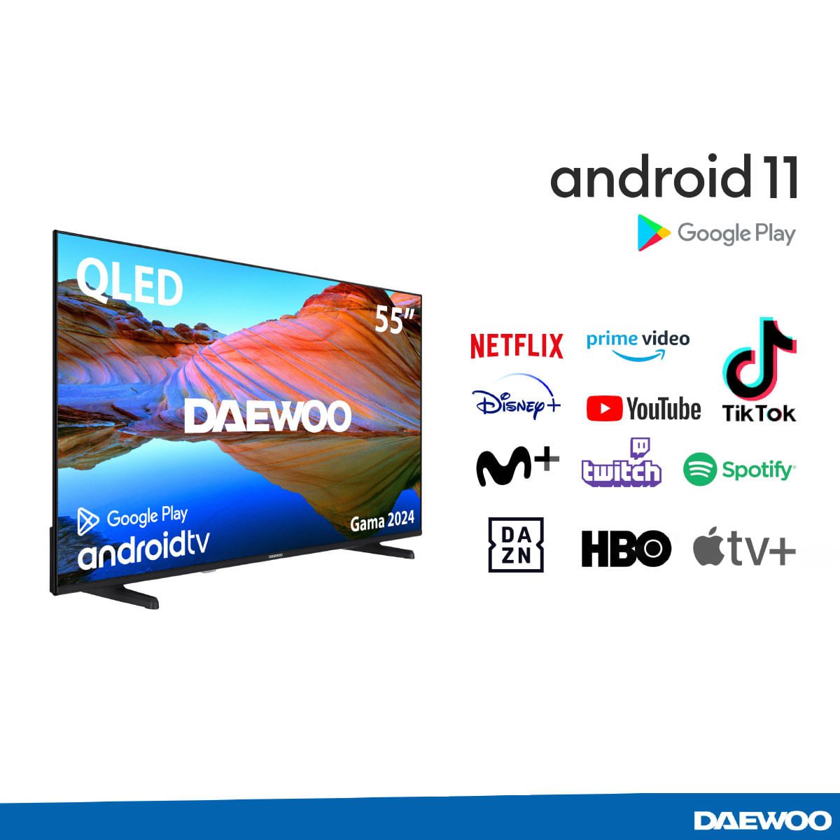 Televisor-Smart-TV-Daewoo-55DM72QA-55’’-4K-HDR-QLED-Android-11-E-negro-aplicaciones