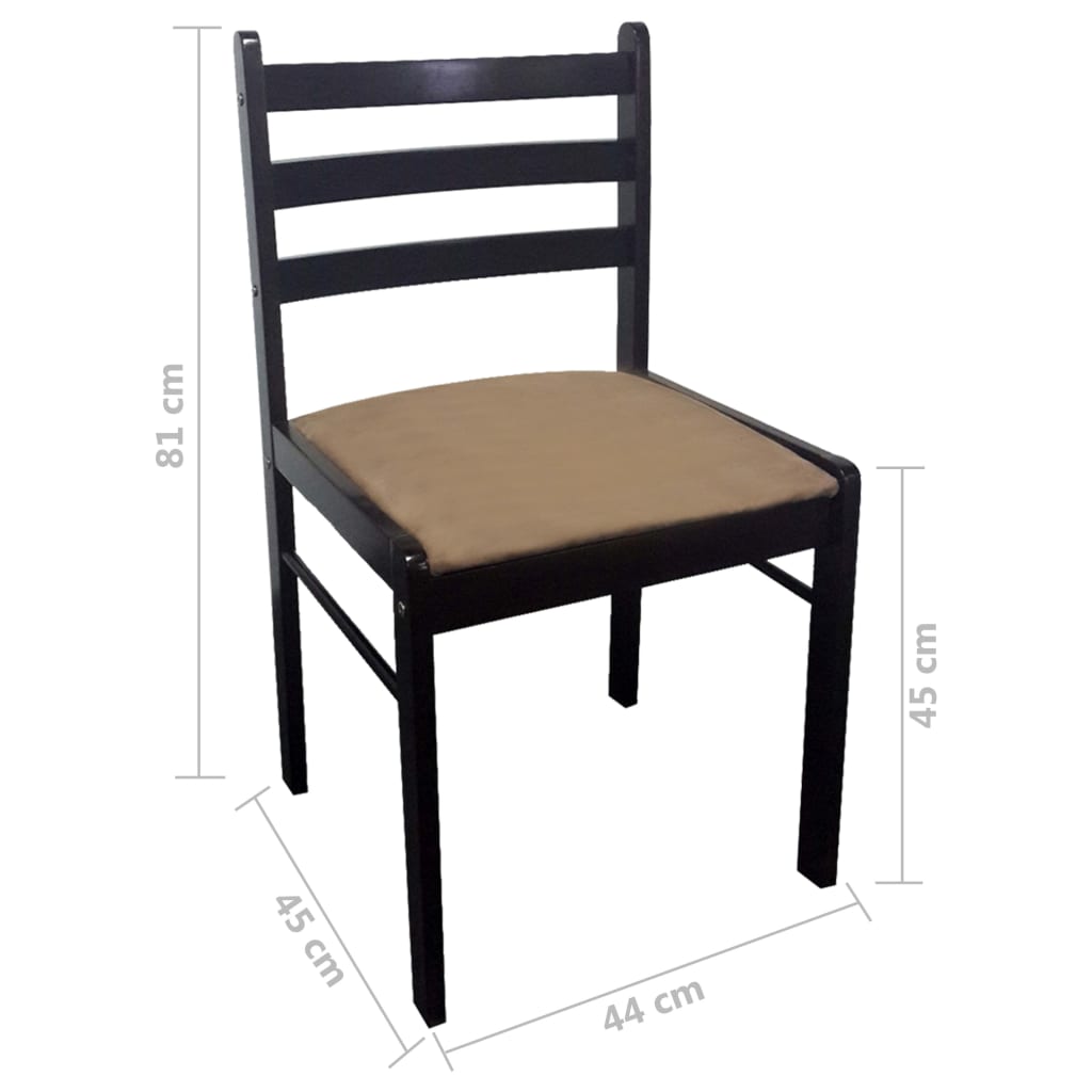 Pack de 2 sillas de comedor Ocotal negro 81x44x45 cm