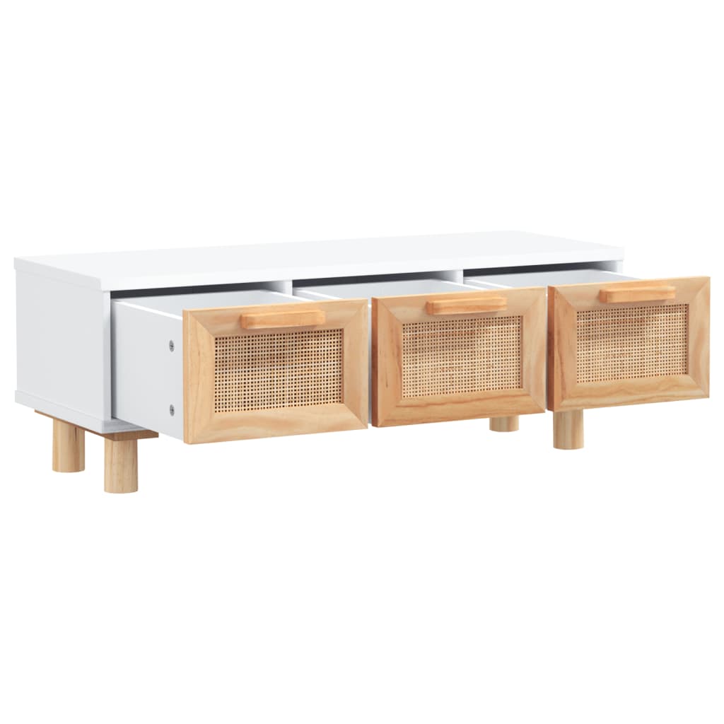 Mesa de centro Aomori 3 cajones blanco/natural 30x80x40 cm