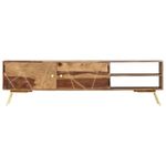 Mueble bajo de TV Saitama 2 puertas + 2 estantes madera de sheesham natural 40x140x30 cm