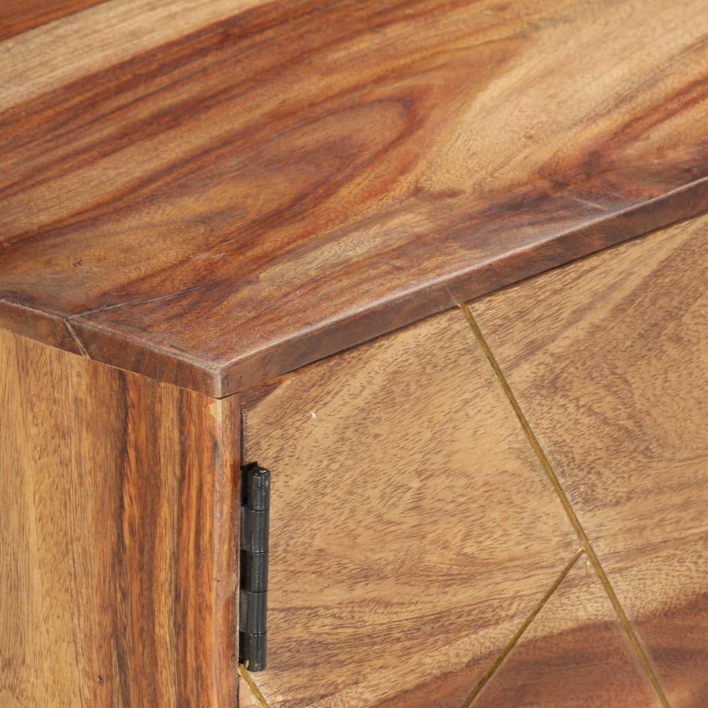 Mueble bajo de TV Saitama 2 puertas + 2 estantes madera de sheesham natural 40x140x30 cm