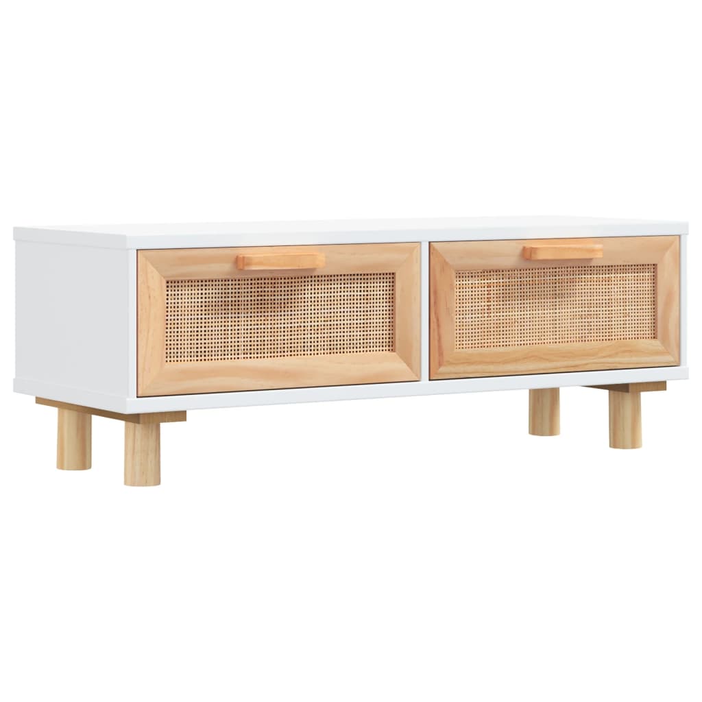 Mesa de centro Aomori 2 cajones blanco/natural 30x80x40 cm