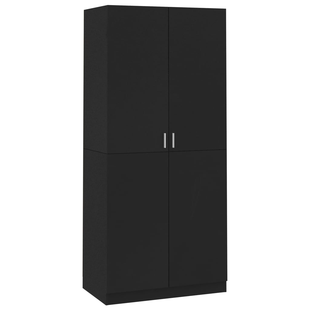 Armario Snow 2 puertas negro 200x90x52 cm