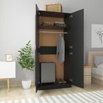 Armario Snow 2 puertas negro 200x90x52 cm