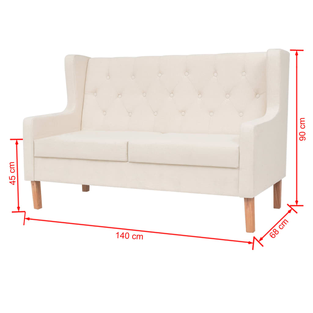 Conjunto de sofás Andrade 2 + 3 plazas crema