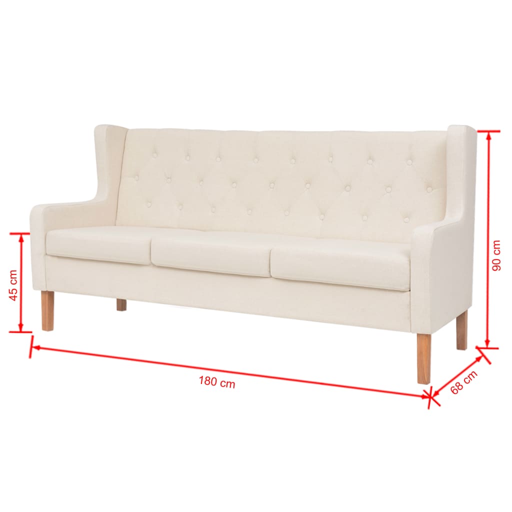 Conjunto de sofás Andrade 2 + 3 plazas crema