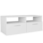 Mueble bajo de TV Donlai 2 puertas + 2 estantes blanco 36x95x36 cm