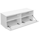 Mueble bajo de TV Donlai 2 puertas + 2 estantes blanco 36x95x36 cm