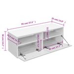 Mueble bajo de TV Donlai 2 puertas + 2 estantes blanco 36x95x36 cm