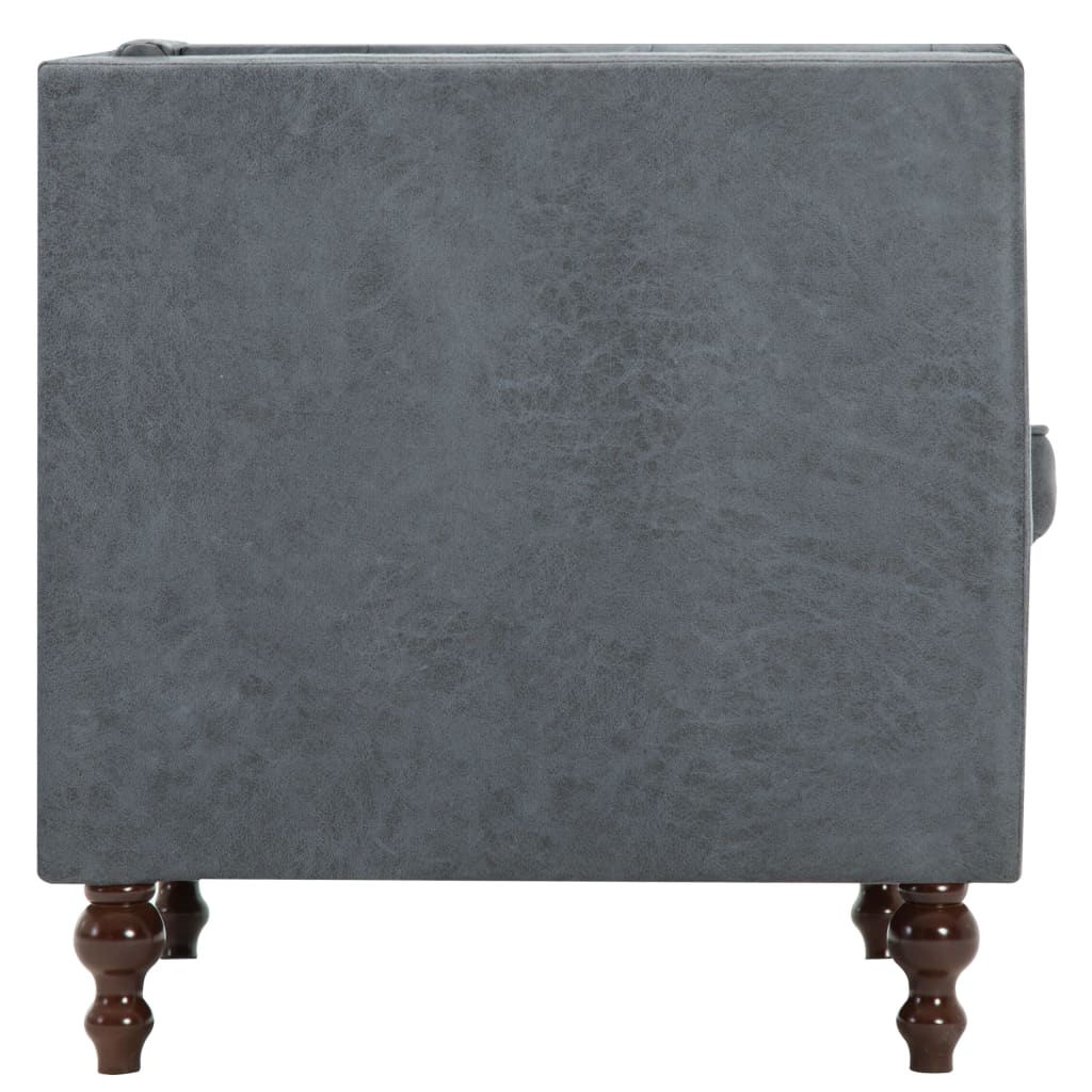 Sillón Santa Cruz tapizado de tela gris 70x72x68 cm