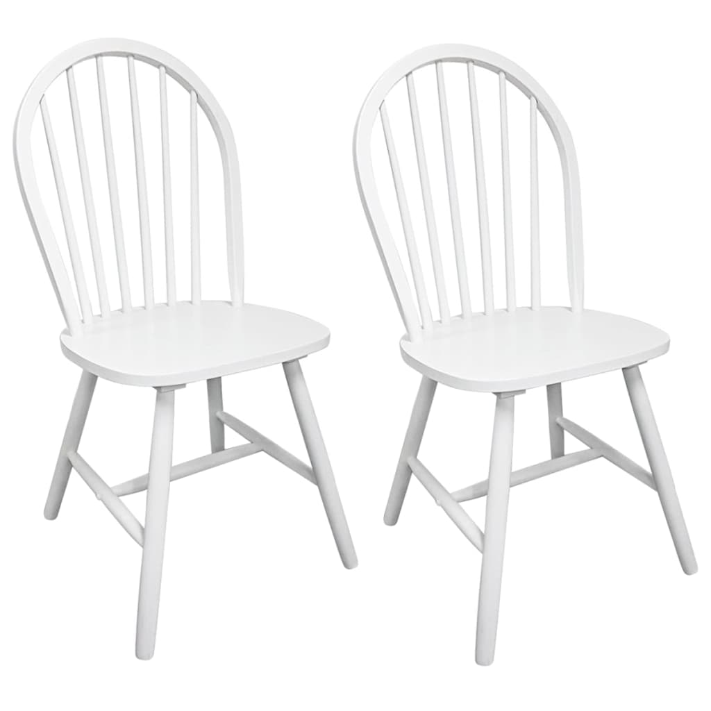 Pack de 2 sillas de comedor Calama madera de caucho blanco 94x46,5x52 cm
