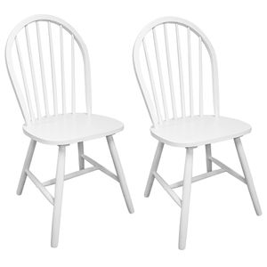 Pack de 2 sillas de comedor Calama madera de caucho blanco 94x46,5x52 cm