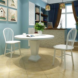Pack de 2 sillas de comedor Calama madera de caucho blanco 94x46,5x52 cm