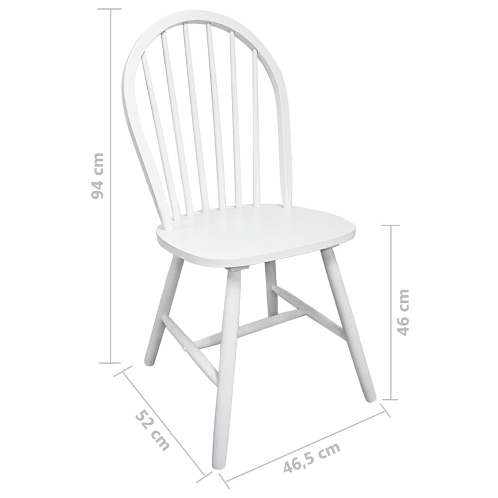 Pack de 2 sillas de comedor Calama madera de caucho blanco 94x46,5x52 cm