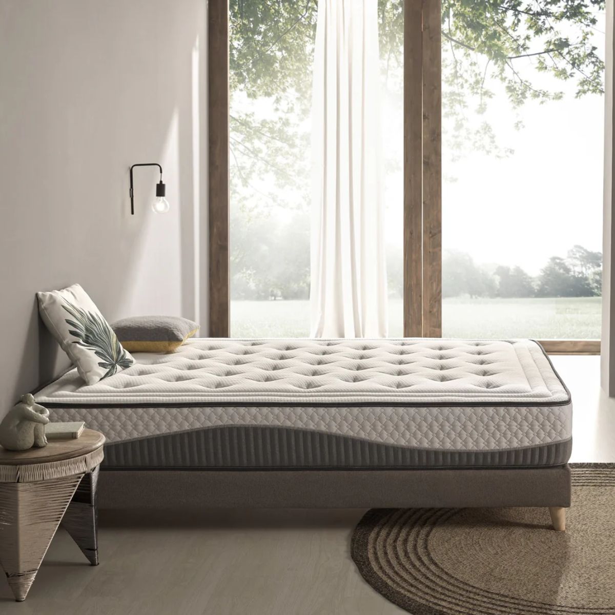 Colchon-viscoelastico-Clean-Plus-nucleo-HR-alta-densidad-blanco-28-cm-lateral