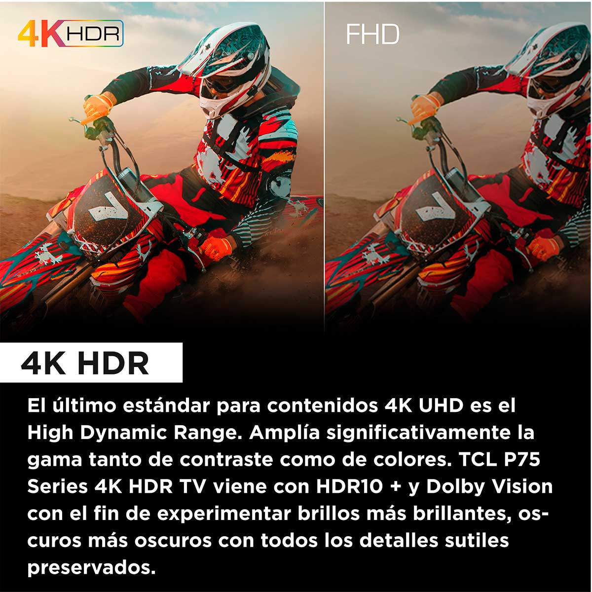 Televisor Smart TV TCL 43P755 4K UHD DLED 43’’ Google TV F negro